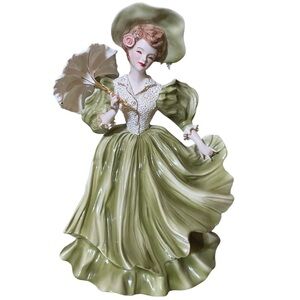 Florence Ceramics “Amber” Porcelain Figurine Moss Dress Lace Bodice vintage ‘57